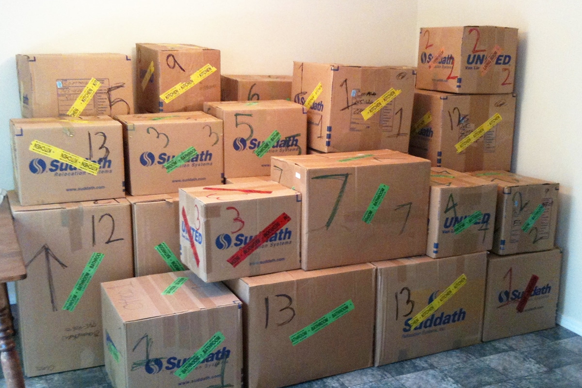 A stack of boxes