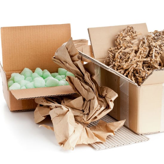 Packing supplies: Bubble wrap and paper