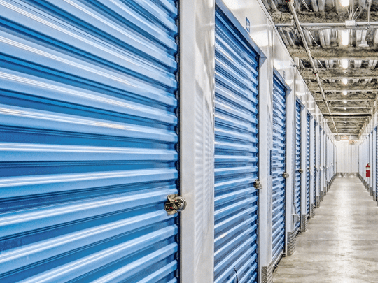 Storage unit hallway