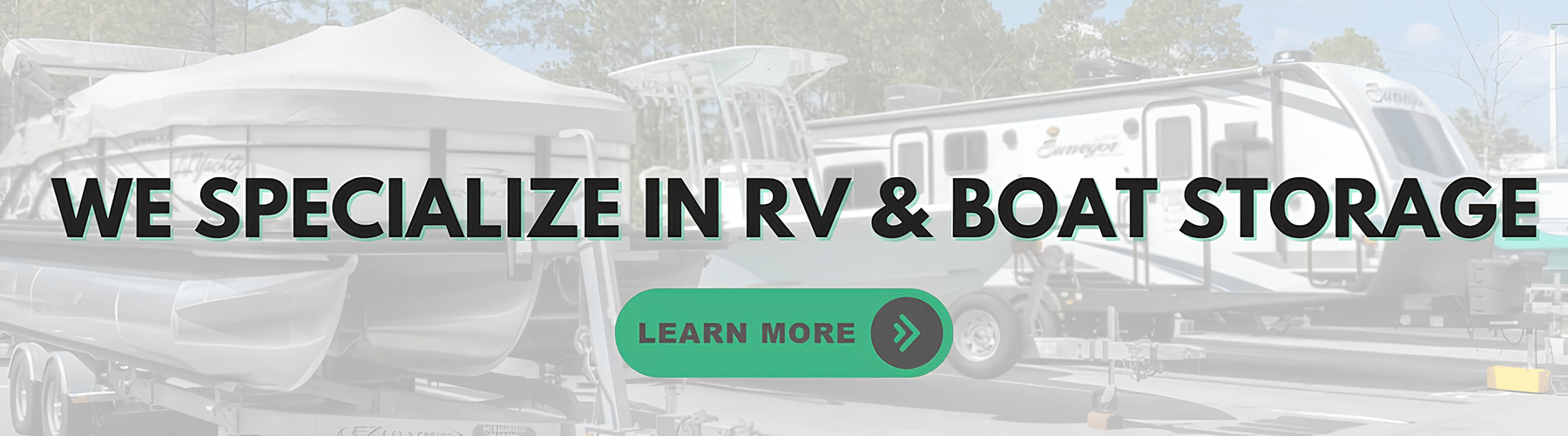 Logo of an RV and a boat in a storage unit